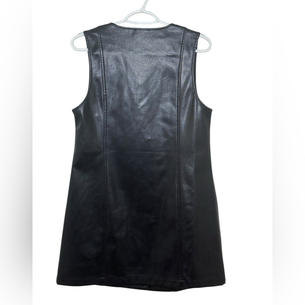 Nasty Gal Faux Leather Vest Dress Black Size 6 - Picture 6 of 6
